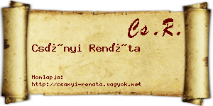 Csányi Renáta névjegykártya